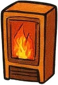 a small wood burning stove with a flame.jpg